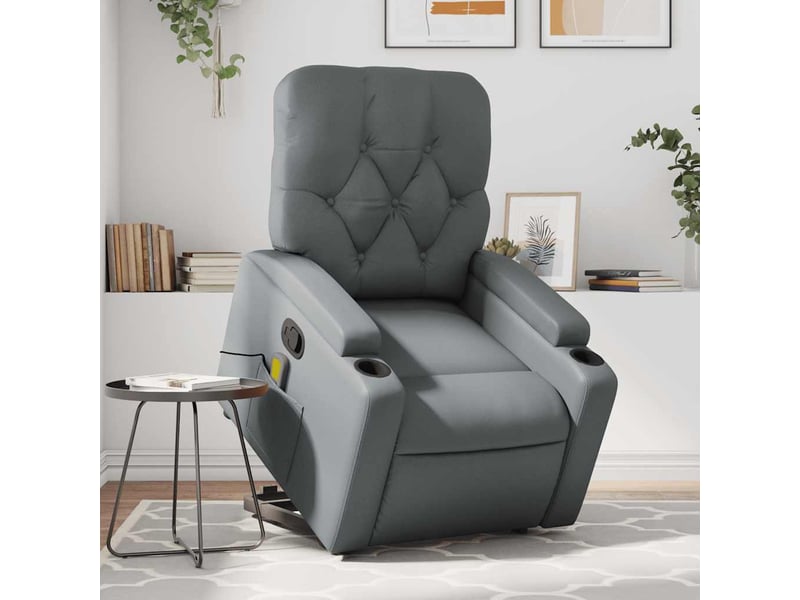 Fauteuil inclinable de massage, fauteuil relax gris similicuir shl86772 - Conforama B