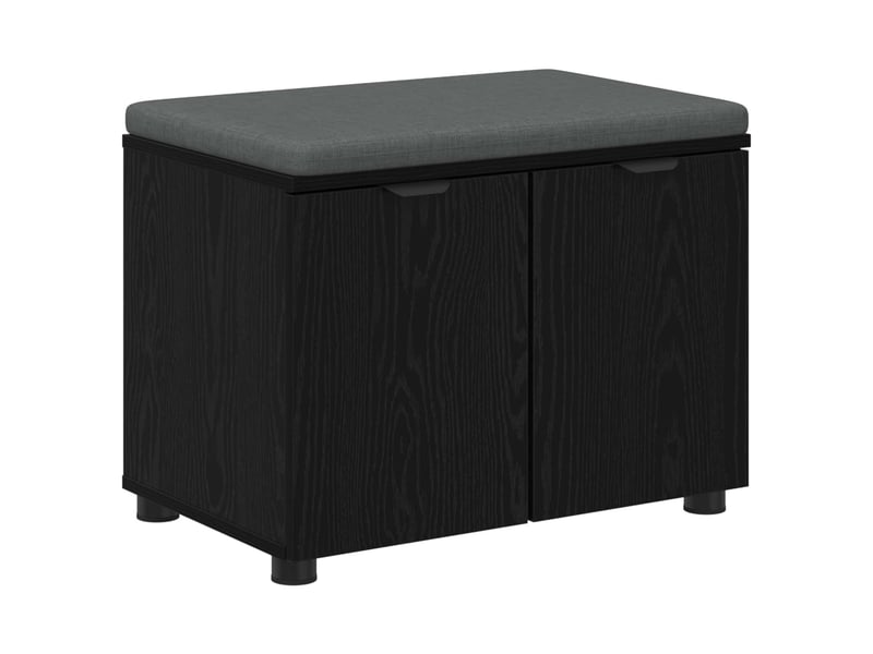  Banc d'entrée, banc interieur avec coussin chêne noir 60x38x46 cm shl15864  - Conforama A