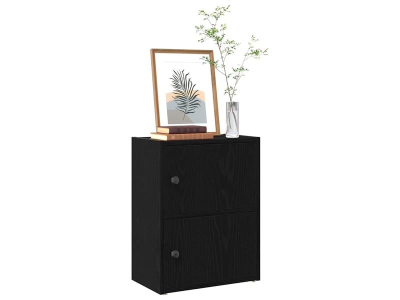  Bibliothèque, meuble de rangement salon chêne noir 40x24x52 cm bois d'ingénierie  - Conforama B