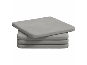 Lot de 4 coussins de siège, coussins décoratifs tissu en microfibre gris clair cf59968