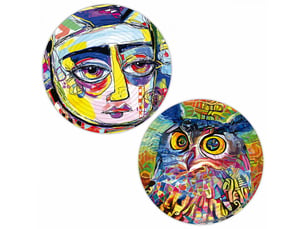 Round 3d puzzle abstract art