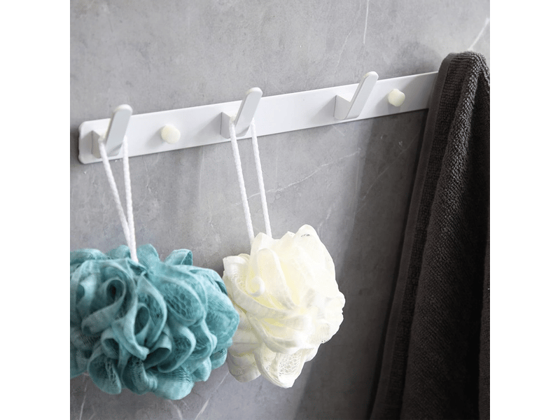  Porte-manteau mural avec 4 crochets pour salle de bain, chambre et cuisine (blanc, 1 pièce XLH-ZLS-000321ZLS - Conforama C