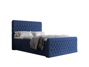 Lit coffre 200x200 cm <strong>IDOHOME</strong>  <strong>ALBA PLUS</strong> coloris bleu