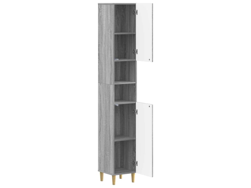  Colonne de salle de bain avec étagère ouverte delft sonoma gris  - Conforama C