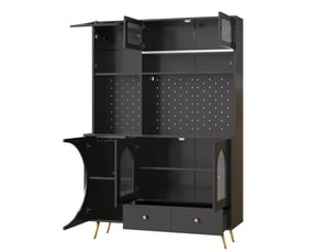 Buffet 2 porte(s) 1 tiroir(s) - 120 cm coloris noir