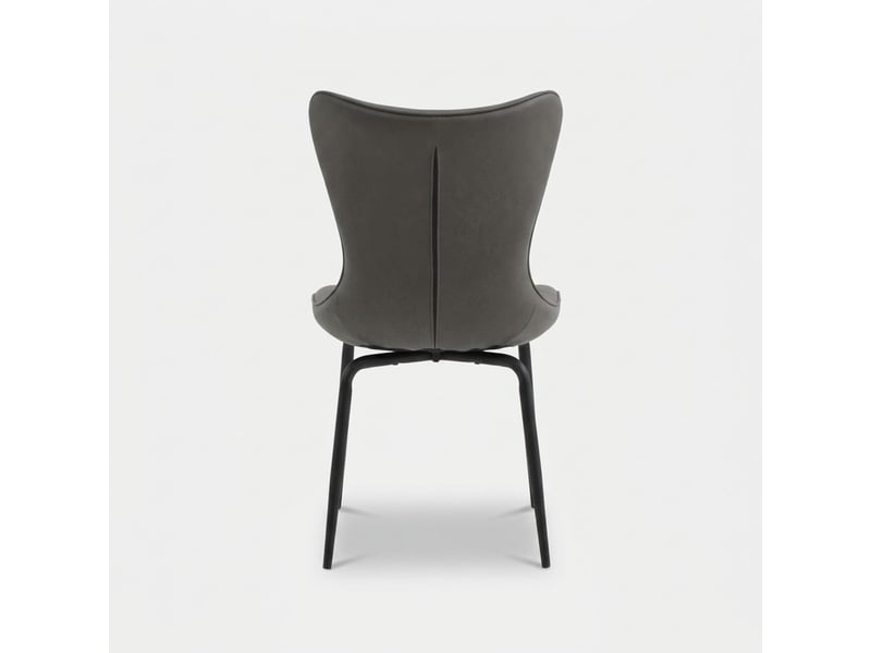  Lot de 4 chaises de salle à manger rembourrées en similicuir viola - gris  - Conforama E