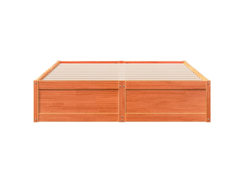  Lit double- lit adulte -  cadre de lit sans matelas  marron 160x200cm bois pin massif  - Conforama C