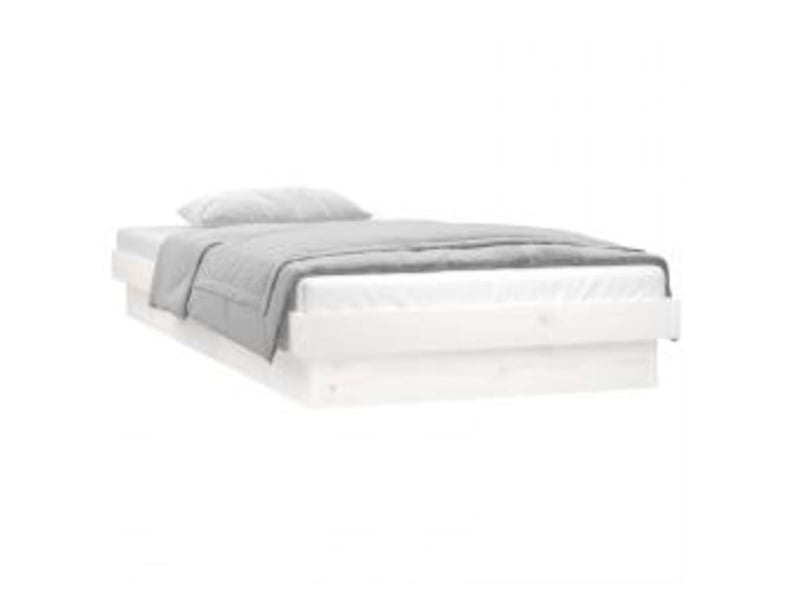  Lit simple- lit adulte -  cadre de lit à led sans matelas blanc 90x200 cm bois massif  - Conforama B