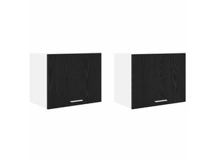 Meuble de rangement, armoire suspendue 2 pcs chêne noir et blanc bois d'ingénierie shl630