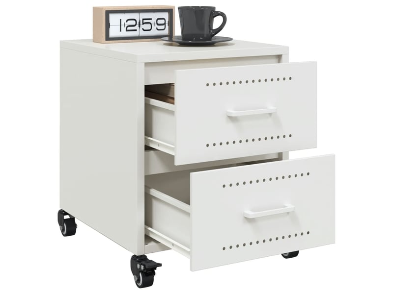  Table de chevet - cabinet de chevet - table de nuit blanc 36x39x43,5 cm acier  - Conforama C