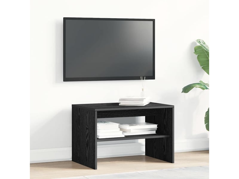  Meuble tv - banc tv - meuble de rangement chêne noir 60x40x40 cm bois d'ingénierie  - Conforama C