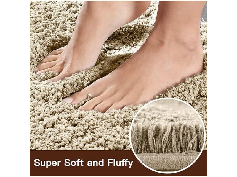  Enowelir tapis de bain absorbant antidérapant doux et lavable 50x80 cm beige  - Conforama C
