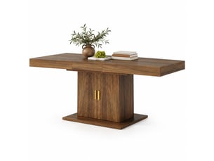 Table à manger extensible,140-180x90x75,2 cm,avec rangement,mdf,marron
