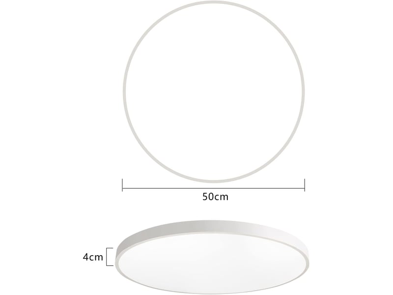  Plafonnier led intelligent 54 w – lampe de plafond wi-fi à intensité variable, compatible alexa et google home, 3000–6500 k, (ø 50 cm)  - Conforama C
