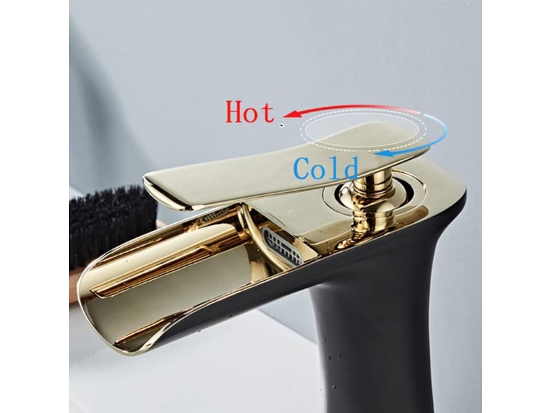  Robinet de lave-mains,robinet de lavabo, mitigeur eau chaude et eau froide, style européen, peinture antique, doré 30 cm  - Conforama C