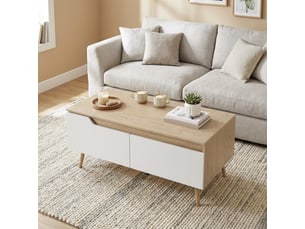 Table basse rectangulaire coloris bicolore <strong></strong> <strong></strong> - 50 cmx100 cm