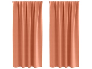 Lot de 2 rideaux occultants, rideaux black-out avec anneaux terre cuite 175 x 140 cm cf44785