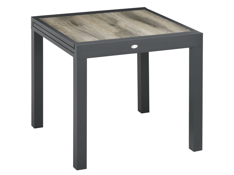 Table de jardin extensible pour 6 personnes en plastique et aluminium, 80160 x 80 x 75 cm, beige - Conforama B