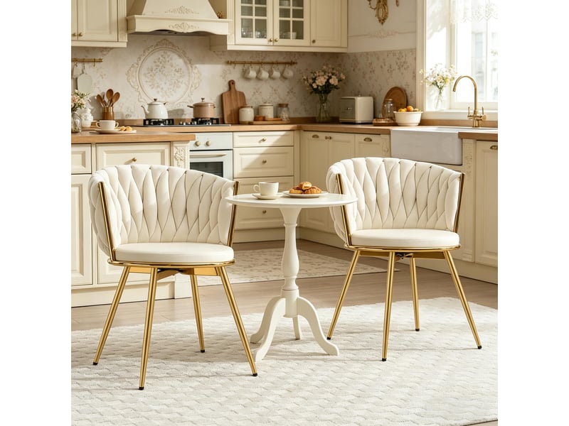  Chaises élégance lot de 2, cuisine, siège large, pivotantes, dossier rembourré confortable  - Conforama D