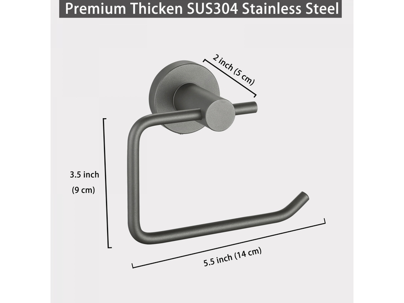  Porte-rouleau de toilette mural en acier inoxydable 304,support pour papier toilette pour salle de bain,cuisine ou toilettes (gris)  - Conforama E