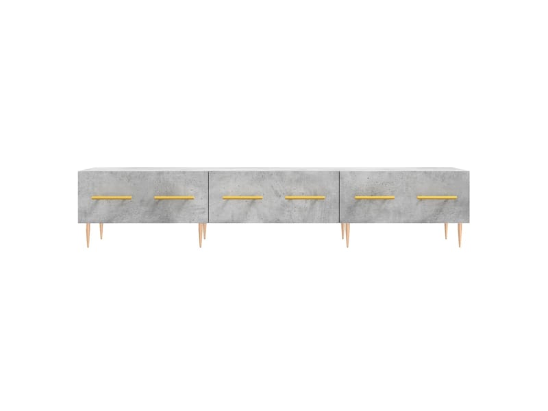  Meuble tv - banc tv - meuble de rangement gris béton 150x36x30 cm bois d'ingénierie  - Conforama E