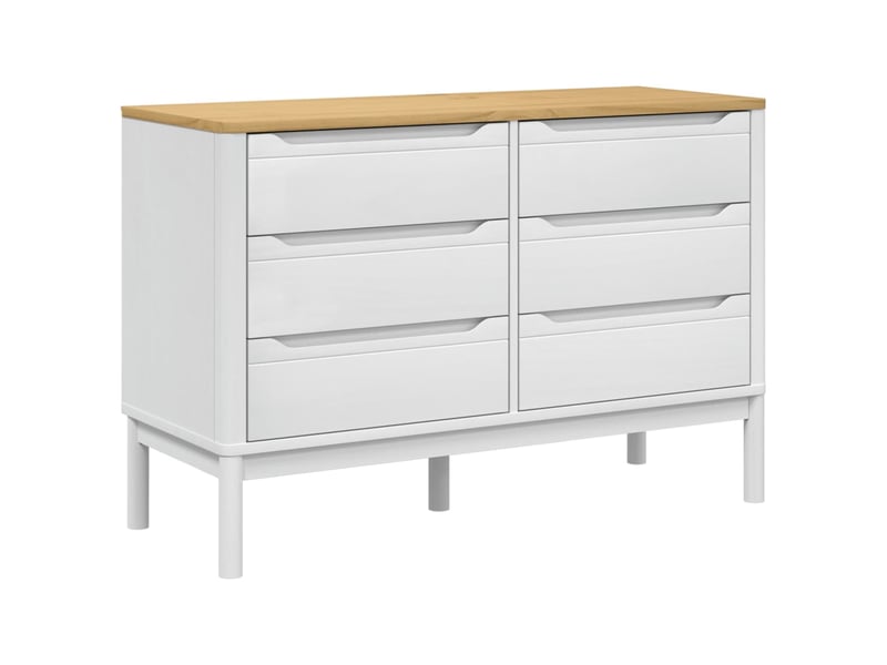  Commode chambre adulte, armoire à tiroirs floro blanc bois de pin massif shl77555  - Conforama A
