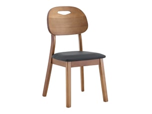 Lot de 2 chaises de salle à manger,50x44x88 cm,pu et bois d'hévéa,noir