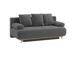 Canapé droit convertible TCQPZ 3 places Velours côtelé gris avec coffre de rangement