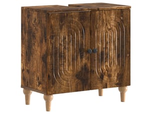 Meuble sous lavabo de salle de bain alkmaar chêne fumé cf64803