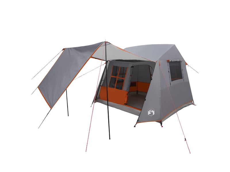  Tente tunnel, tente de camping gris et orange 275x240x200 cm  - Conforama A