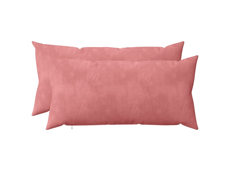 Lot de 2 coussins avec oreiller, coussins décoratifs heerlen rose velours cf50564 - Conforama A