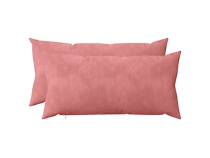 Lot de 2 coussins avec oreiller, coussins décoratifs heerlen rose velours cf50564