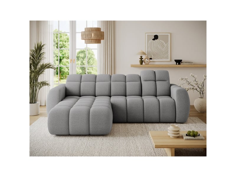  Canapé d'angle électrique fanoti 3 places gris – angle gauche  - Conforama E