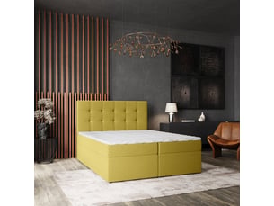 Lit avec rangement 160x200 cm <strong>MASSENO</strong>  <strong></strong> coloris jaune