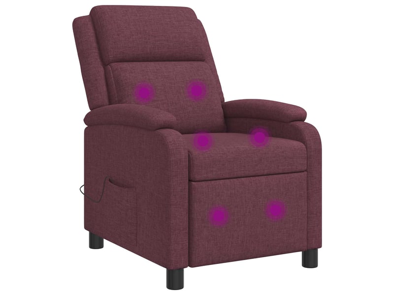  Vidaxl fauteuil de massage inclinable pourpre tissu  - Conforama A
