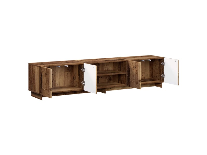  Meuble tv, banc tv 180x34,5x40 cm bois ancien bois d'ingénierie  - Conforama C