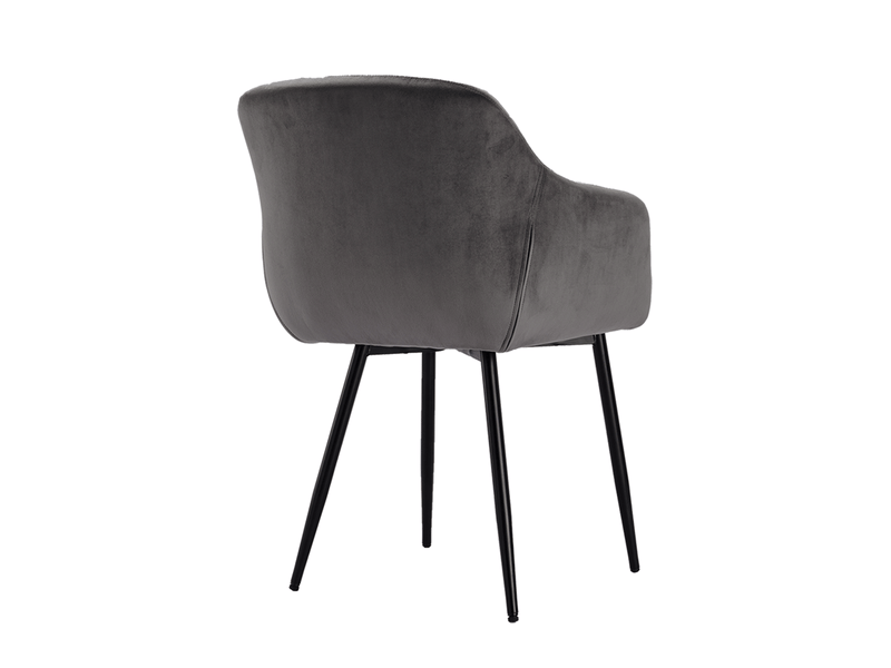  Lot de 4 chaises de salle à manger goeurvant 711 en velours et pieds en métal - gris foncé JOD00711AAD-4 - Conforama W