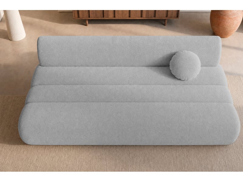 Bordilla - canapé droit convertible tissu chenille 3 places gris clair - Conforama E