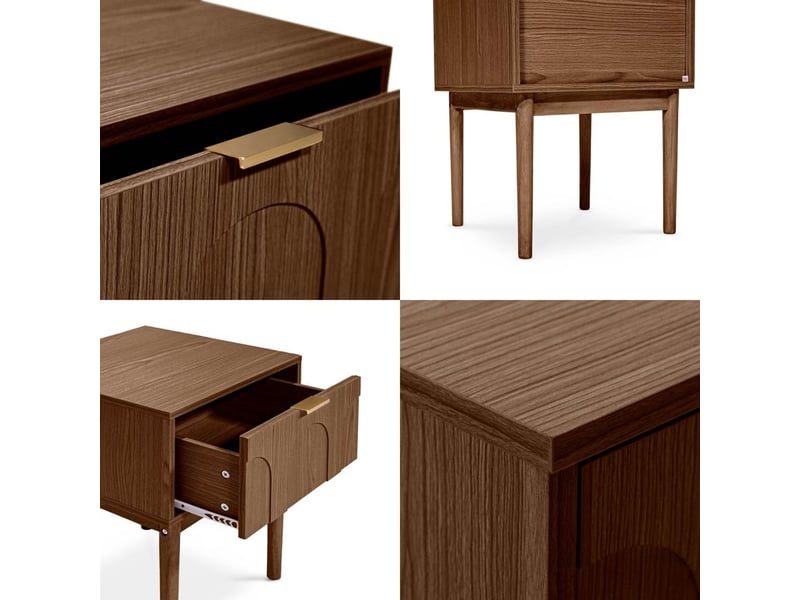  Lot de 2 tables de chevet finition noyer 1 tiroir - nolan NOLAN - Conforama D