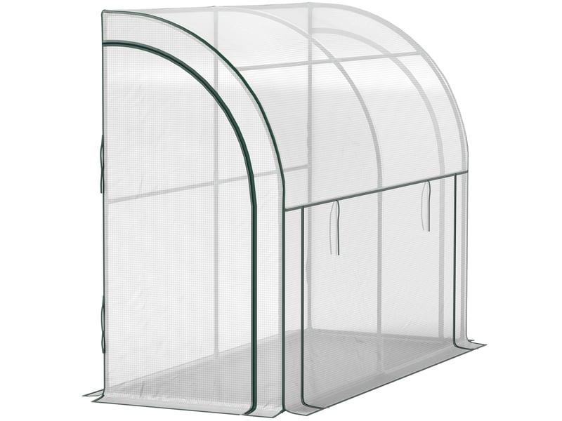 Serre murale, abri pour plantes accessible, bâche en plastique, 300 x 80 x 157 cm, blanche - Conforama B