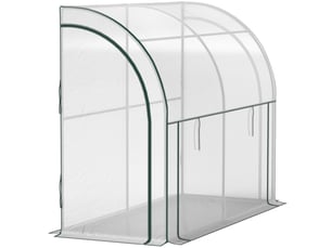 Serre murale, abri pour plantes accessible, bâche en plastique, 300 x 80 x 157 cm, blanche