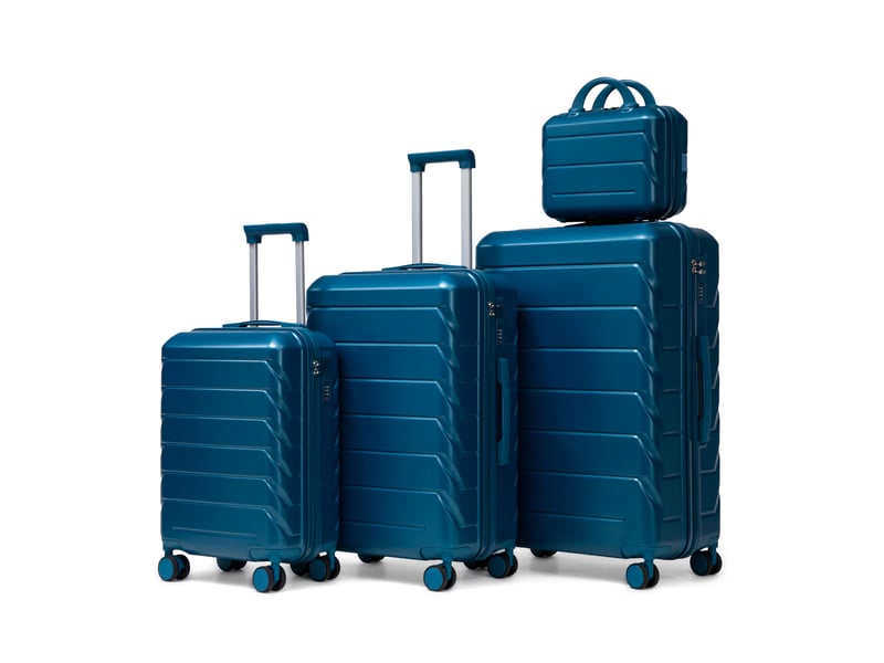 Set de 4 valises rigides,14192428 pouces,avec serrure,abs,bleu foncé - Conforama A
