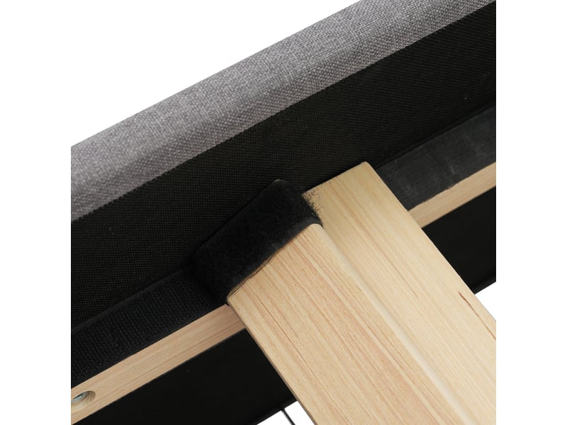  Canapé lit 90x190cm, lit adult lit 1 place avec 2 tiroirs de rangement et sommier, velours gris, sans matelas  - Conforama R