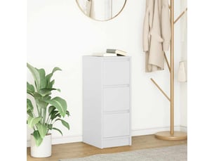 Buffet - bahut - meuble de rangement blanc 29,5x34x76 cm bois d'ingénierie