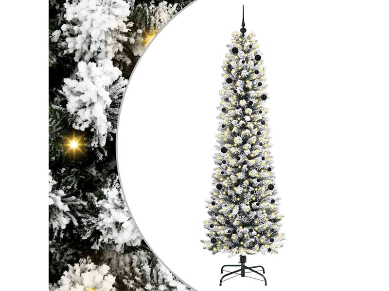  Sapin de noël artificiel, arbre de noël blanc 240 cm pvc, métal et plastique shl7580  - Conforama A