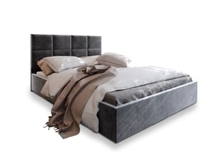 Lit coffre 140x200 cm <strong>MASSENO</strong>  <strong></strong> coloris gris