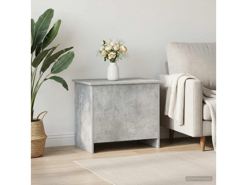  Coffre de rangement avec stockage gris béton 60x40x50 cm  - Conforama D