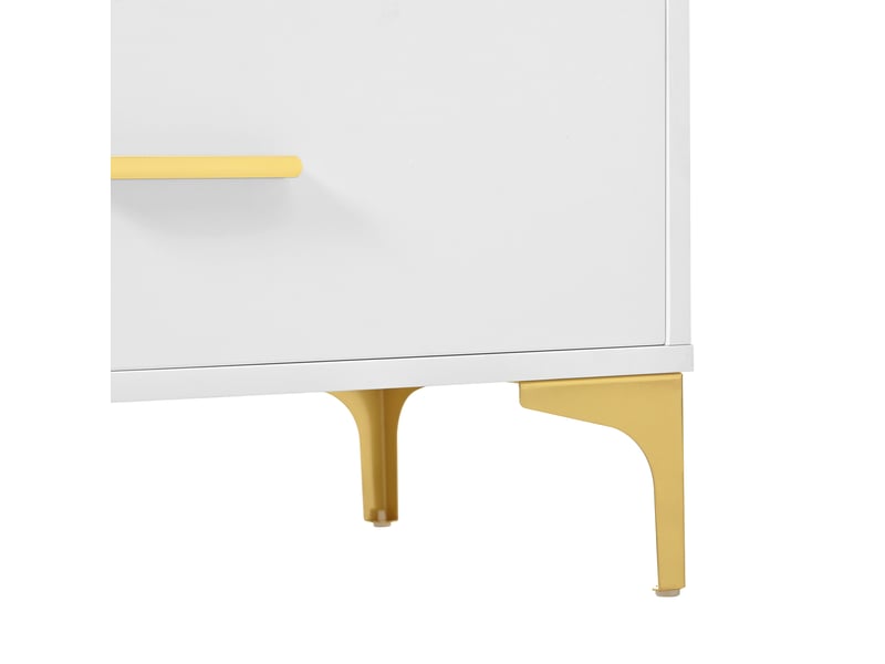 Commode blanc, 120 × 40 × 76 cm, mdf, avec 6 tiroirs, dispositif anti-basculement, pour chambre et séjour, rangement quotidien  - Conforama D