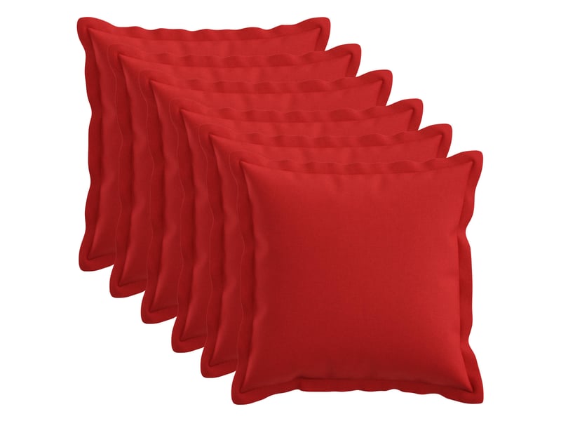  Lot de 6 coussins avec oreiller, coussins décoratifs houten rouge lin synthétique cf51324  - Conforama B