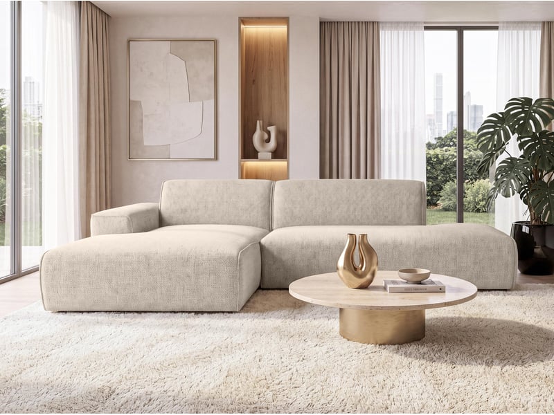  Canapé d'angle moderne didim duo, 288 cm, beige, revętement en velours g Didim Duo - Conforama C